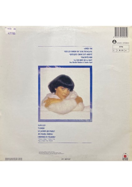 Mireille Mathieu Apres Toi Lp Plak fiyatları