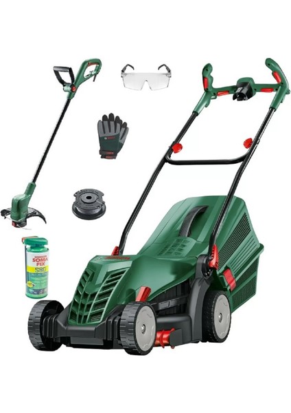 Universal Rotak 37 Çim Biçme Easygrasscut 23 Kenar Kesme Misina Eldiven Gözlük Sprey Seti