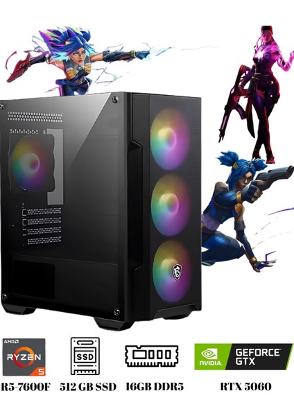 TKDENV71-R5-7500F A620M 16GB Ram Ddr5 512GB SSD 600W Psu Rtx 5060