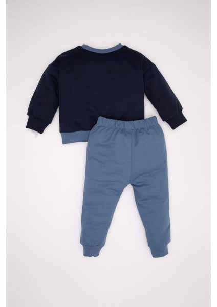 Erkek Bebek 2'li Takım Baskılı Sweatshirt Beli Lastikli Jogger Eşofman Altı D2938A524WN