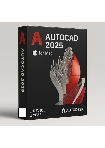 Autocad 2025 (Mac) - 1 Mac 2 Yıl Autodesk Key (Full Sürüm)