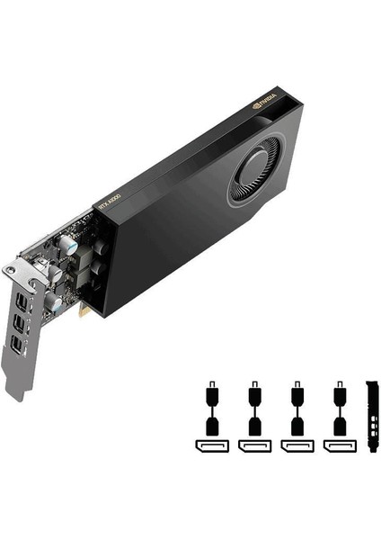 RTXA1000 8gb Ddr6 128BIT 4 Xdısplay Çıkışlı Pasif Soğutuculu Yapay Zeka Aı Ekran Kartı (VCNRTXA1000-SB)
