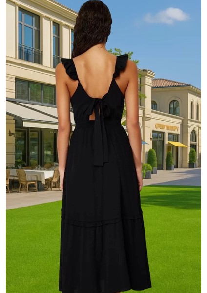 Yazlık Kadın Maxi Elbise V Yaka Kolsuz Dokuma Crinkle Yüksek Kalite Seçkin Malzeme Rahat ve Şık modelleri