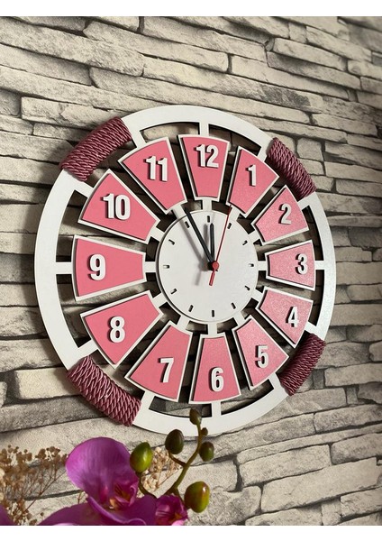Mdf Halatlı Pembe Dekoratif Saat fiyatları