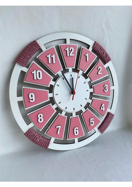 Mdf Halatlı Pembe Dekoratif Saat fırsatları