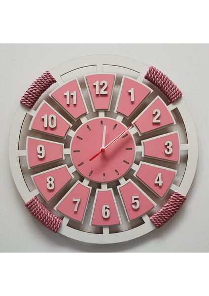 Mdf Halatlı Pembe Dekoratif Saat indirimleri