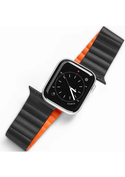 Dux Ducıs Apple Watch 38/ 40/ 41MM Için Manyetik Zincir Versiyon Pu Deri Kayış Kord - PHN2614- 1265