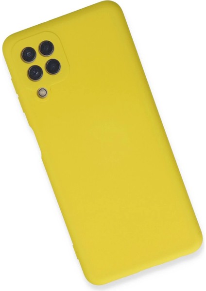 Samsung Galaxy A22 Kılıf Nano Içi Kadife Silikon - Sarı - PHN2534-5982