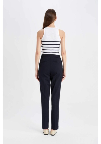Klasik Chino Kumaş Pantolon Normal Bel Basic Düz Cepli Bilek Boy C1429AX24AU
