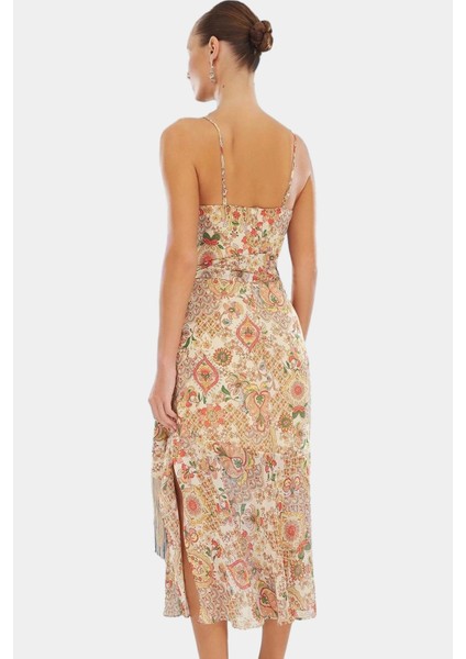 A Line Maxi Elbise Şifon Kumaş Etnik Desen Kolsuz Kuşaklı Günlük Kullanım Için fiyatları