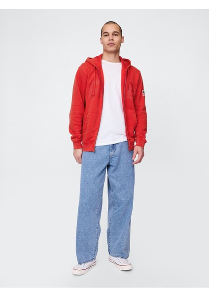 Erkek Kırmızı Vintagesoft Gap Logo Fermuarlı Sweatshirt indirimleri