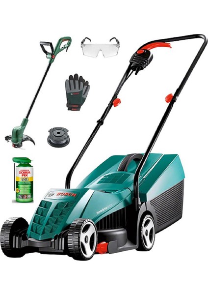 Easy Rotak 32 Çim Biçme Easygrasscut 23 Kenar Kesme Misina Eldiven Gözlük Sprey Seti