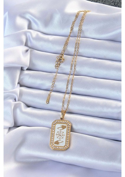 Bfs 316L Çelik Zincir Altın Renk Mineli Zirkon Taşlı Göz Figür Tarot Kolye fiyatları