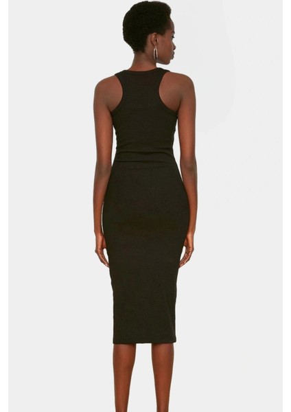 Yazlık Kolsuz Bodycon Örme Midi Elbise 98% Pamuk Rahat Kalıp Şık Görünüm Seçkin Malzeme fiyatları