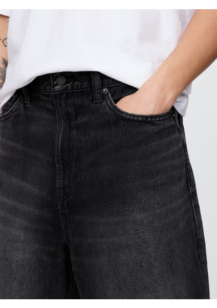 Erkek Siyah 10.5" Baggy Denim Şort modelleri