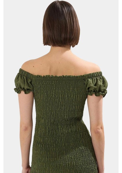 Dokuma Mini Elbise Bodycon Kalıp Balon Kollu Aerobin Vücudu Saran Rahat ve Şık fiyatları