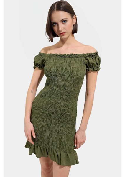 Dokuma Mini Elbise Bodycon Kalıp Balon Kollu Aerobin Vücudu Saran Rahat ve Şık modelleri