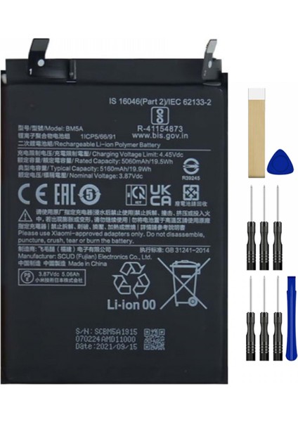 Xiaomi Redmi Note 11 Pro BM5A Batarya Pil Tamir Seti ve Pil Bandı