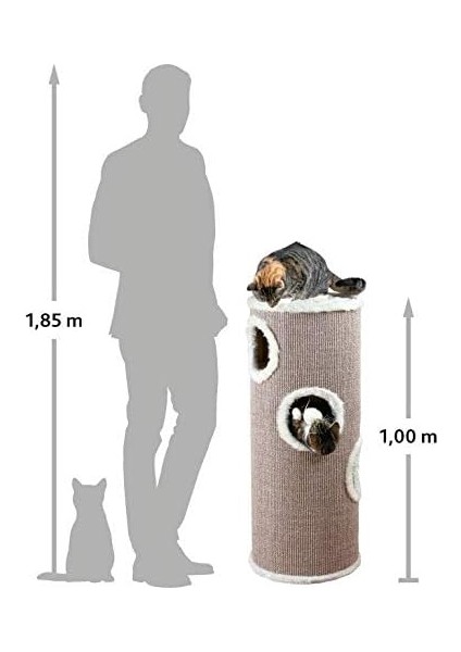 Evcil Hayvan Ürünleri Edoardo Kedi Kulesi (100 Cm), Boz Kahverengi/krem modelleri