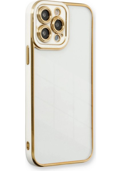 iPhone 13 Pro Max Kılıf Liva Lens Silikon - Beyaz - PHN7822-8119