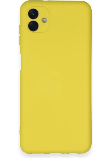 Samsung Galaxy A04 Kılıf Nano Içi Kadife Silikon - Sarı - PHN2057-8195