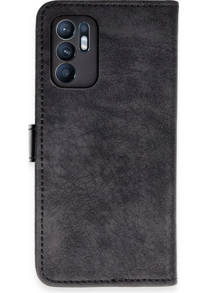 Oppo Reno 6 Kılıf Trend S Plus Kapaklı Kılıf - Siyah - PHN3784-1026
