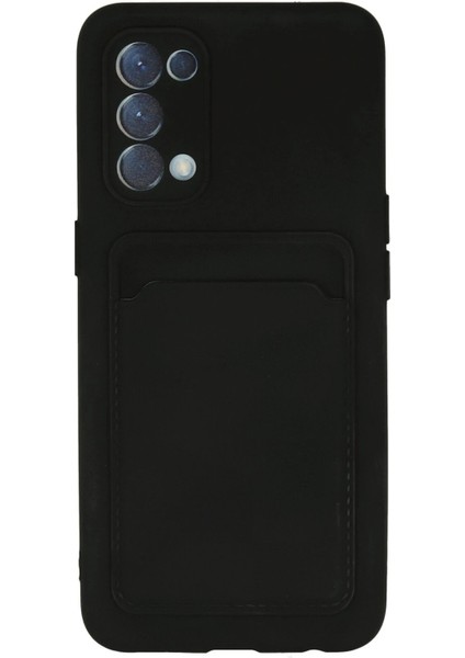 Oppo Reno 5 Kılıf Kelvin Kartvizitli Silikon - Siyah - PHN3874-2845