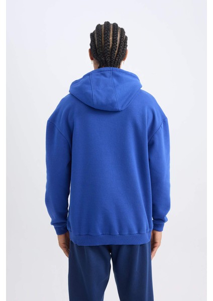 Fit NBA Miami Heat Boxy Fit Kapüşonlu Kanguru Cepli Kalın Sweatshirt D3229AX24WN