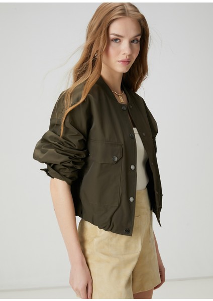 Koyu Haki Bomber Mont modelleri