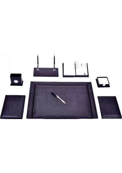 913 Siyah Lüks Çerçeveli Sümen Takımı (Optik - 9 Parça)
