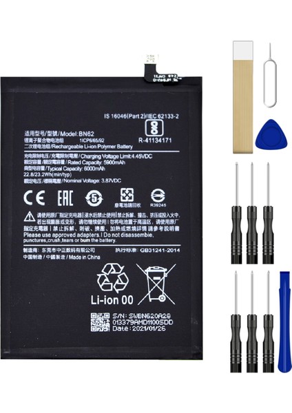 Xiaomi Poco M3 BN62 Batarya Pil Tamir Seti ve Pil Bandı