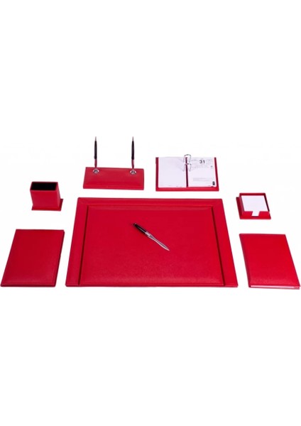 276 Kırmızı Lüks Çerçeveli Sümen Takımı (9 Parça)