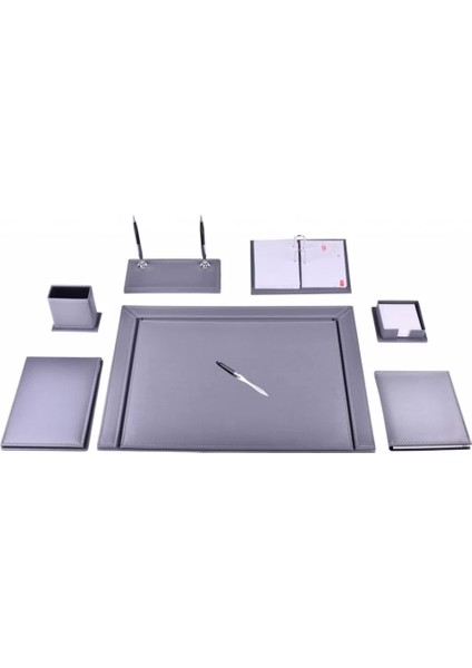 275 Gri Lüks Çerçeveli Sümen Takımı (9 Parça)