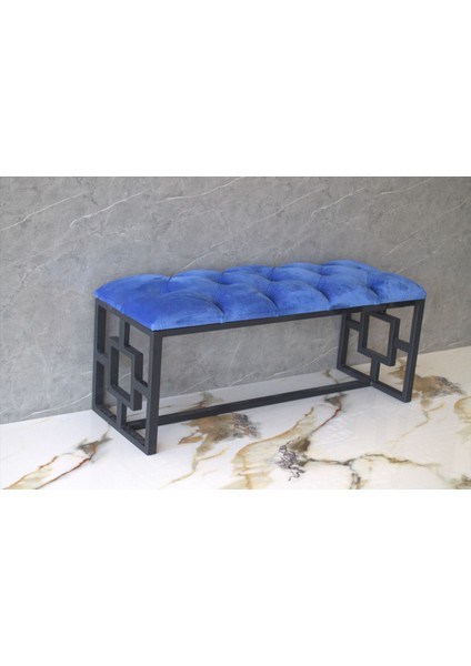 Siyah Metal Puf Bench Antre Önü Pufu Yemek Masası Pufu Ayak Ucu Puf