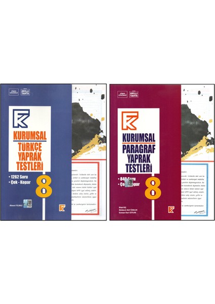 Kurmay 8. Sınıf Kurumsal Türkçe Yaprak Test+Kurumsal Paragraf Yaprak Test (2 Kitap)