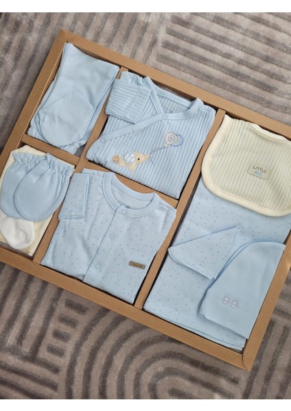 Incibaby Soft Colour Premium % 100 Pamuk 10'lu Erkek Bebek Hastane Çıkış Seti