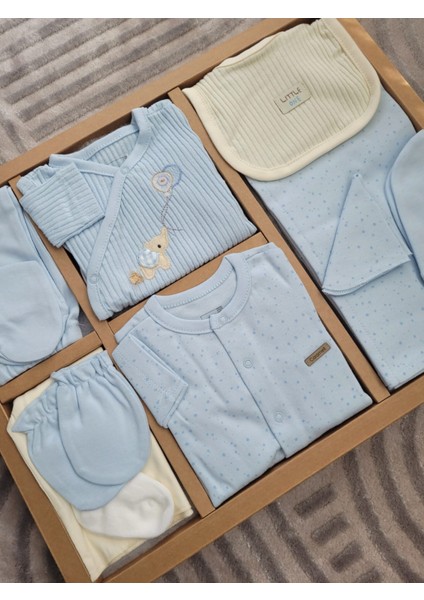 Incibaby Soft Colour Premium % 100 Pamuk 10'lu Erkek Bebek Hastane Çıkış Seti