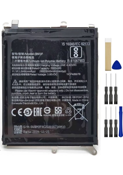 Xiaomi Mi 8 Pro BM3F Batarya Pil Tamir Seti ve Pil Bandı