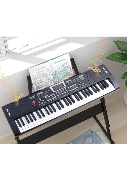 61 Tuşlu Elektronik Org Mikrofonlu Çocuk ve Başlangıç Için Keyboard Demolu Ritimli Piyano