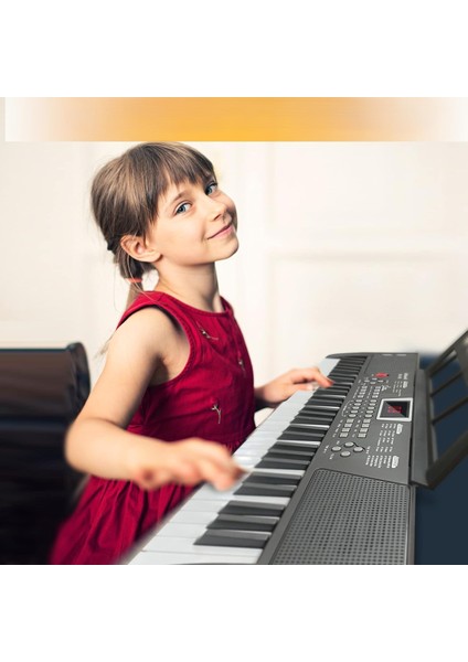 61 Tuşlu Elektronik Org Mikrofonlu Çocuk ve Başlangıç Için Keyboard Demolu Ritimli Piyano