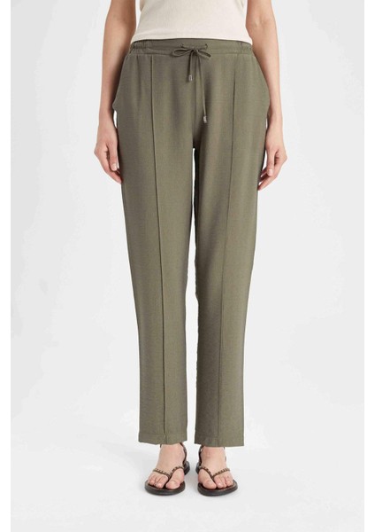 Jogger Pantolon Lastikli Bel Bağcıklı Basic Düz Paça D2573AX24AU
