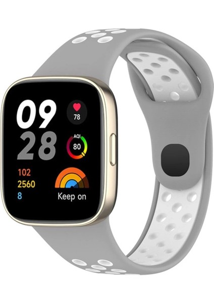 Xiaomi Redmi Watch 3 Spor Delikli Kordon - Gri- Beyaz - PHN3325- 2437