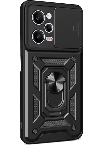 Xiaomi Redmi Note 12 Pro 5g Kılıf Pars Lens Yüzüklü Silikon - Siyah - PHN2352-5701