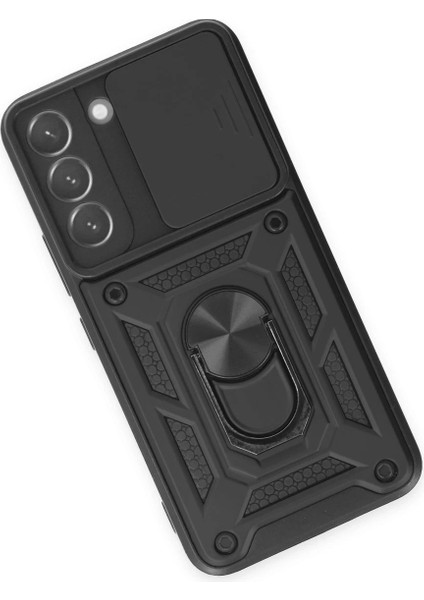 Samsung Galaxy S23 Kılıf Pars Lens Yüzüklü Silikon - Siyah - PHN9025-3878 modelleri