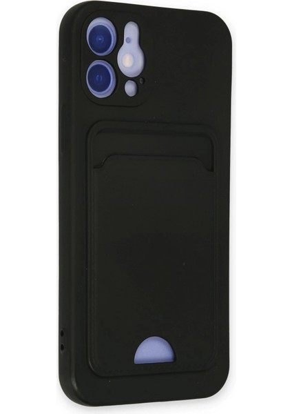 iPhone 12 Kılıf Kelvin Kartvizitli Silikon - Siyah - PHN9133-3895