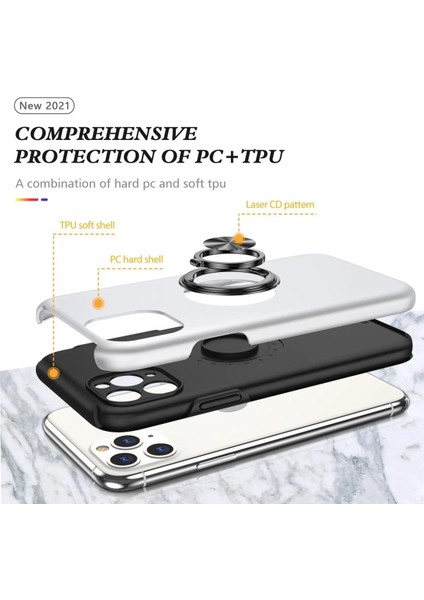 iPhone 11 Pro Kılıf Elit Yüzüklü Kapak - Gümüş - PHN8214-7369 fiyatları