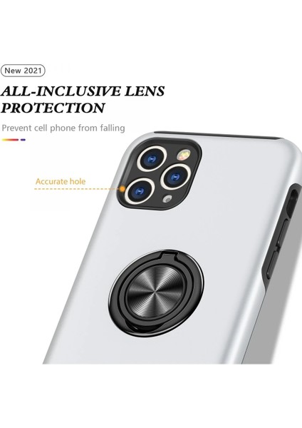 iPhone 11 Pro Kılıf Elit Yüzüklü Kapak - Gümüş - PHN8214-7369 fırsatları