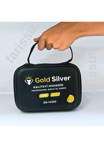 GS-14300 Şarjlı Avcı Feneri | 30W 3000 Lümen | 8000 Mah Li-Ion Batarya | Taşıma Çantalı