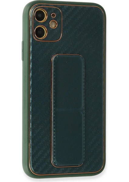 iPhone 12 Kılıf Coco Karbon Standlı Kapak - Yeşil - PHN2631-7893 fiyatları