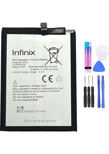 Infinix Zero 8 BL-44CX Batarya Pil Tamir Seti ve Pil Bandı
